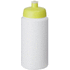 Baseline® Plus Grip 500 ml -urheilujuomapullo läppäkannella, valkoinen, kalkinvihreä liikelahja logopainatuksella