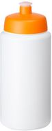 Baseline® Plus Grip 500 ml -urheilujuomapullo läppäkannella, valkoinen, oranssi liikelahja logopainatuksella