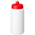 Baseline® Plus Grip 500 ml -urheilujuomapullo läppäkannella, valkoinen, punainen liikelahja logopainatuksella