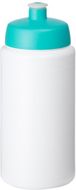 Baseline® Plus Grip 500 ml -urheilujuomapullo läppäkannella, valkoinen, vesi-vihreä liikelahja logopainatuksella