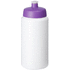 Baseline® Plus Grip 500 ml -urheilujuomapullo läppäkannella, valkoinen, violetti liikelahja logopainatuksella