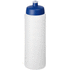 Baseline® Plus Grip 750 ml -urheilujuomapullo urheilukannell, läpikuultava-valkoinen, sininen liikelahja logopainatuksella