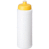Baseline® Plus Grip 750 ml -urheilujuomapullo urheilukannell, valkoinen, keltainen liikelahja logopainatuksella