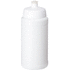 Baseline® Plus Pure 500 ml pullo urheilukorkilla, valkoinen liikelahja logopainatuksella