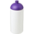 Baseline® Plus grip 500 ml kupukantinen urheilujuomapullo, valkoinen, violetti liikelahja logopainatuksella