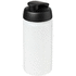 Baseline® Plus grip 500 ml läppäkantinen urheilujuomapullo, läpikuultava-valkoinen, musta liikelahja logopainatuksella