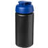 Baseline® Plus grip 500 ml läppäkantinen urheilujuomapullo, sininen, musta liikelahja logopainatuksella