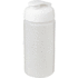 Baseline® Plus grip 500 ml läppäkantinen urheilujuomapullo, valkoinen, läpikuultava-valkoinen liikelahja logopainatuksella