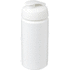Baseline® Plus grip 500 ml läppäkantinen urheilujuomapullo, valkoinen liikelahja logopainatuksella