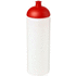 Baseline® Plus grip 750 ml kupukantinen urheilujuomapullo, läpikuultava-valkoinen, punainen liikelahja logopainatuksella
