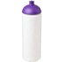 Baseline® Plus grip 750 ml kupukantinen urheilujuomapullo, valkoinen, violetti liikelahja logopainatuksella