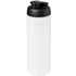Baseline® Plus grip 750 ml läppäkantinen urheilujuomapullo, läpikuultava-valkoinen, musta liikelahja logopainatuksella