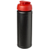 Baseline® Plus grip 750 ml läppäkantinen urheilujuomapullo, musta, punainen liikelahja logopainatuksella