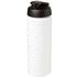 Baseline® Plus grip 750 ml läppäkantinen urheilujuomapullo, valkoinen, musta liikelahja logopainatuksella