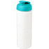 Baseline® Plus grip 750 ml läppäkantinen urheilujuomapullo, valkoinen, vesi-vihreä liikelahja logopainatuksella
