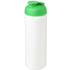 Baseline® Plus grip 750 ml läppäkantinen urheilujuomapullo, valkoinen, vihreä liikelahja logopainatuksella