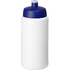 Baseline 500 ml kierrätetty juomapullo, valkoinen, sininen liikelahja logopainatuksella
