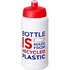 Baseline 500 ml kierrätetty juomapullo, valkoinen, punainen lisäkuva 1