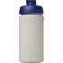 Baseline 500 ml:n kierrätetystä materiaalista valmistettu juomapullo läppäkannella, luonnollinen, sininen lisäkuva 2