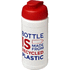 Baseline 500 ml:n kierrätetystä materiaalista valmistettu juomapullo läppäkannella, valkoinen, punainen lisäkuva 1