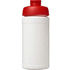 Baseline 500 ml:n kierrätetystä materiaalista valmistettu juomapullo läppäkannella, valkoinen, punainen lisäkuva 2