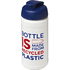 Baseline 500 ml:n kierrätetystä materiaalista valmistettu juomapullo läppäkannella, valkoinen, sininen lisäkuva 1