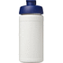 Baseline 500 ml:n kierrätetystä materiaalista valmistettu juomapullo läppäkannella, valkoinen, sininen lisäkuva 2