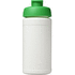 Baseline 500 ml:n kierrätetystä materiaalista valmistettu juomapullo läppäkannella, valkoinen, vihreä lisäkuva 2