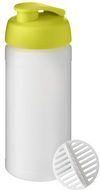 Baseline Plus 500 ml -shakerpullo, valkoinen, kalkinvihreä liikelahja logopainatuksella