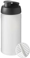 Baseline Plus 500 ml -shakerpullo, valkoinen, musta liikelahja logopainatuksella