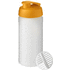Baseline Plus 500 ml -shakerpullo, valkoinen, oranssi liikelahja logopainatuksella