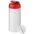 Baseline Plus 500 ml -shakerpullo, valkoinen, punainen liikelahja logopainatuksella