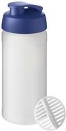 Baseline Plus 500 ml -shakerpullo, valkoinen, sininen liikelahja logopainatuksella