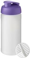 Baseline Plus 500 ml -shakerpullo, valkoinen, violetti liikelahja logopainatuksella