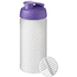 Baseline Plus 500 ml -shakerpullo, valkoinen, violetti liikelahja logopainatuksella