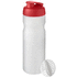 Baseline Plus 650 ml -shakerpullo, valkoinen, punainen liikelahja logopainatuksella