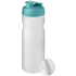Baseline Plus 650 ml -shakerpullo, valkoinen, vesi-vihreä liikelahja logopainatuksella