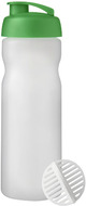 Baseline Plus 650 ml -shakerpullo, valkoinen, vihreä liikelahja logopainatuksella