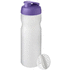 Baseline Plus 650 ml -shakerpullo, valkoinen, violetti liikelahja logopainatuksella