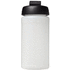 Baseline® Plus 500 ml läppäkantinen urheilujuomapullo, läpikuultava-valkoinen, musta lisäkuva 3
