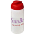 Baseline® Plus 500 ml läppäkantinen urheilujuomapullo, läpikuultava-valkoinen, punainen lisäkuva 1