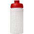 Baseline® Plus 500 ml läppäkantinen urheilujuomapullo, läpikuultava-valkoinen, punainen lisäkuva 2