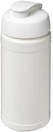 Baseline® Plus 500 ml läppäkantinen urheilujuomapullo, valkoinen liikelahja logopainatuksella