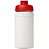 Baseline® Plus 500 ml läppäkantinen urheilujuomapullo, valkoinen, punainen lisäkuva 2