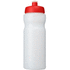 Baseline® Plus 650 ml -urheilujuomapullo, läpikuultava-valkoinen, punainen lisäkuva 2