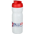 Baseline® Plus 650 ml -urheilujuomapullo läppäkannella, läpikuultava-valkoinen, punainen lisäkuva 1