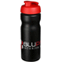 Baseline® Plus 650 ml -urheilujuomapullo läppäkannella, musta, punainen lisäkuva 1