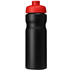 Baseline® Plus 650 ml -urheilujuomapullo läppäkannella, musta, punainen lisäkuva 2