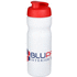 Baseline® Plus 650 ml -urheilujuomapullo läppäkannella, valkoinen, punainen lisäkuva 1