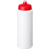 Baseline® Plus 750 ml -pullo urheilukannella, valkoinen, punainen liikelahja logopainatuksella